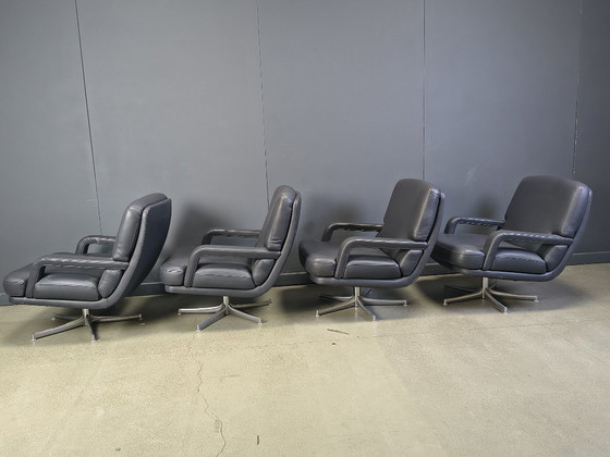 Image 1 of Set of 4 swivel chairs by Bernd Munzebrock for Walter Knoll, 1970s