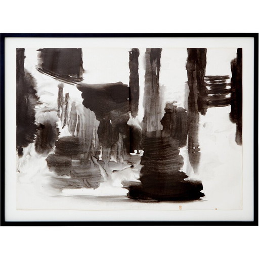 Vintage painting by T'ang Haywen, 1975