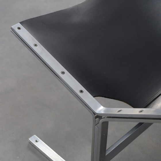 Image 1 of Uiterst zeldzame leren fauteuil van Pierre Thielen voor Metz & Co., Nederland, jaren 60.