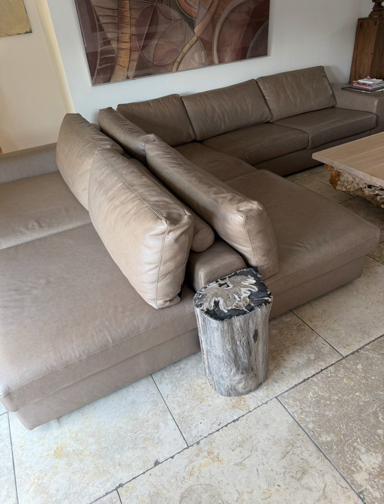 Image 1 of Prachtige leren bank groot is speciaal op maat gemaakt 