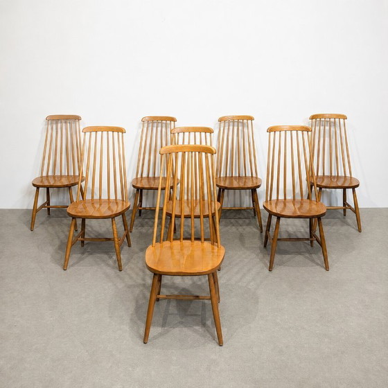 Image 1 of Set van 4 vintage Scandinavische houten stoelen