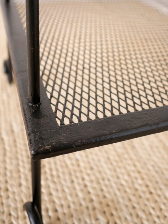 Image 1 of tavolino laterale vintage in metallo perforato