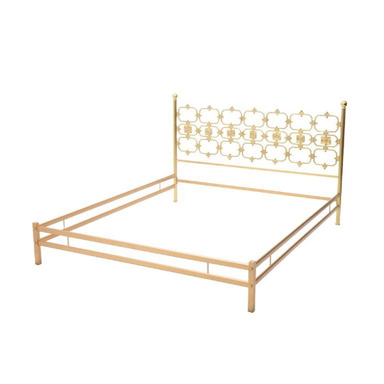 Image 1 of Letto con testiera in ottone di Luciano Frigerio, anni '70