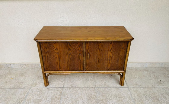 Image 1 of Vintage dressoir van essenhout en bamboe, jaren 60