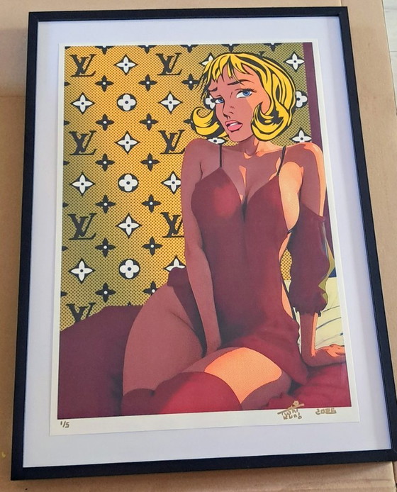 Image 1 of TUSHI KUNI - Pop Art francese - Litografia d'artista incorniciata