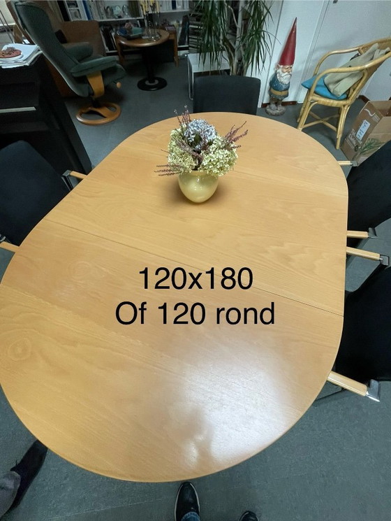 Image 1 of Leolux Trias table with 4 Cimaronne chairs