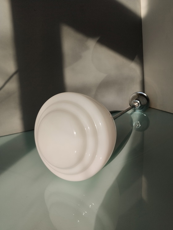 Image 1 of GISO - Ceiling Lamp - Opaline Glass - Art Deco School Lamp Netherlands - Art Deco - 1930-1940