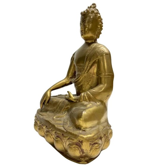 Vintage Bronze Shakyamuni Buddha Statue - 24.5 cm - Hand-engraved - 1970s – Sculpture (photo 8 of 10)