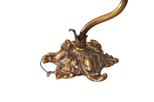 Vintage wandlamp van brons en glas – bloemvorm – jaren 80