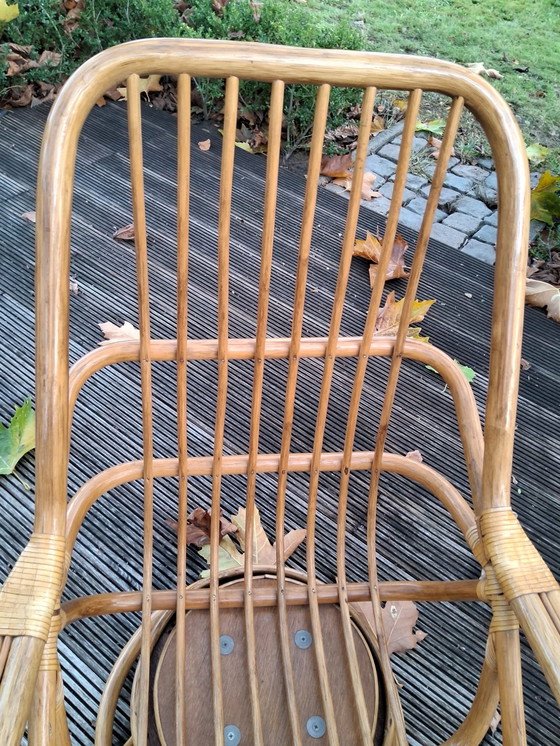 Image 1 of Swivel lounge chairs made of bamboo from the 70s