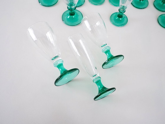 Image 1 of Set di bicchieri da vino e champagne, anni '70, made in Italy