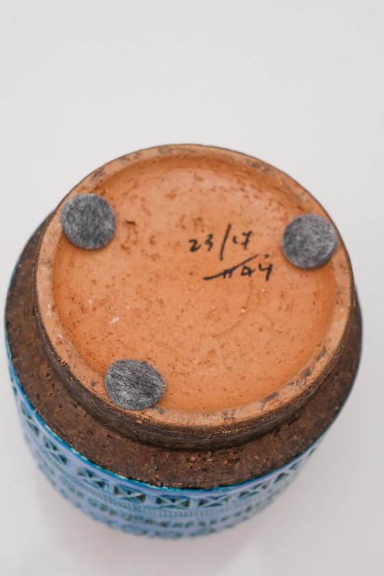 Vintage Rimini Blue Ceramic Vase by Aldo Londi for Bitossi, Italy, 1960s – Mid Century Modern (photo 5 of 12)