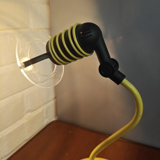 Vintage ESTO 54974 table lamp 1997 – Postmodern Space Age – yellow – Metal, Glass (photo 4 of 12)