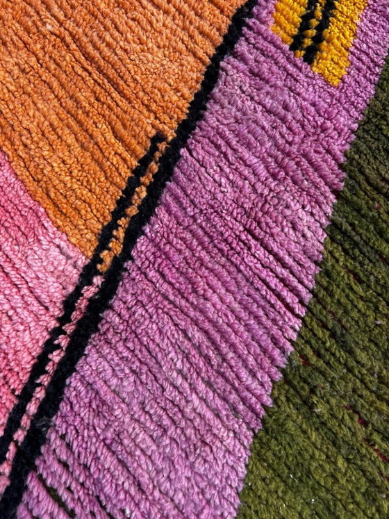 Image 1 of Modern Moroccan Berber Rug 200x300 cm – Handmade Pink Wool Rug | Colorful Beni Ouarain Luxury Rug | Boho Chic Rug