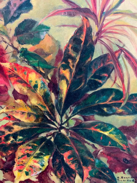 Still life with exotic flowers, oil on panel – Paintings & Drawings, Canvas (photo 3 of 6)