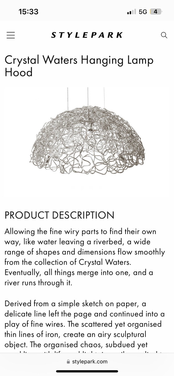 Marca Van Egmond Crystal Waters Lámpara Colgante Campana – Brand van Egmond, Lámparas colgantes, Metal (photo 6 of 7)