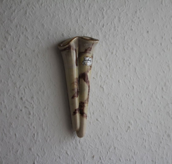 Image 1 of Narrow, elongated wall vase, Jasper ceramics, vintage 1960s