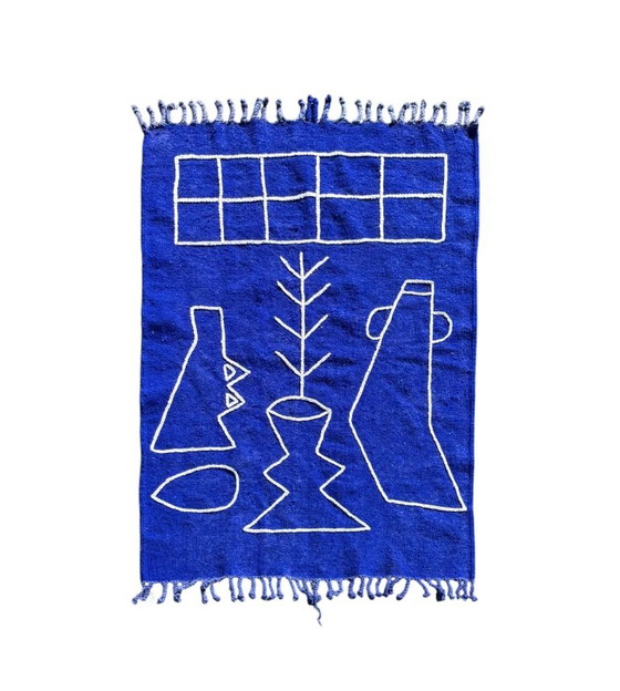 Handmade Moroccan Majorelle Blue Wool Rug – 110 × 170 cm – Rugs & carpets (photo 2 of 11)
