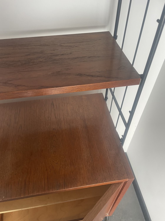Image 1 of Vintage modular string wall system with cabinet