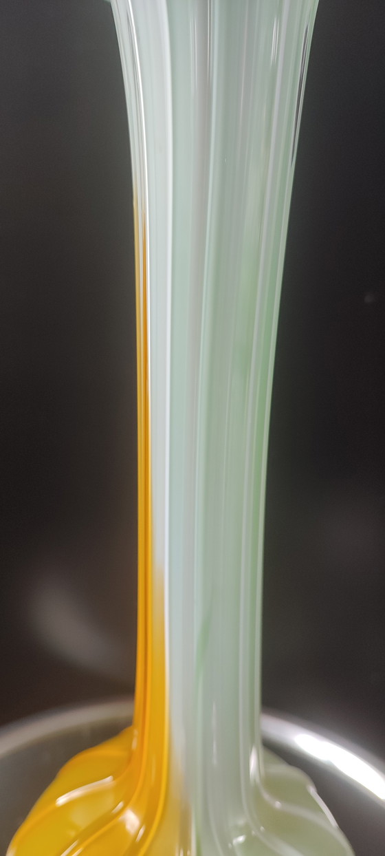 Image 1 of Large blown glass vase, artistic glassware from the 1970s.