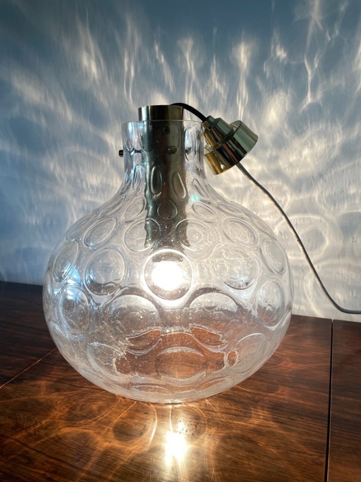 60er Jahre Bubble Glass Glashütte Limburg Mid Century Pendelleuchte