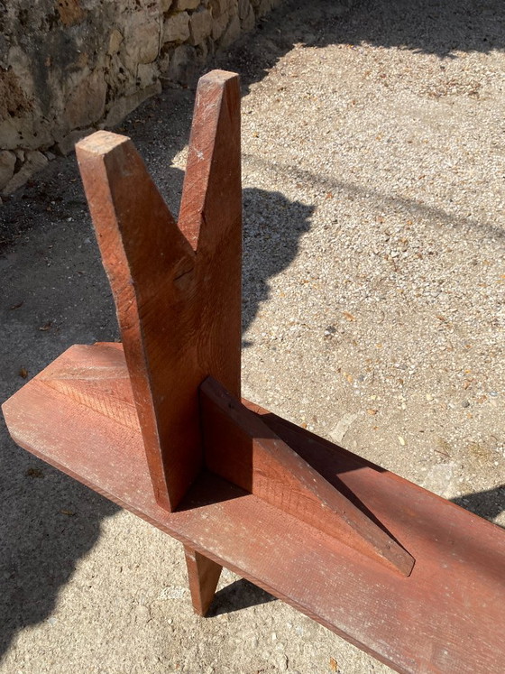Par de bancos rústicos de madera maciza de 250 cm para mesa de campo de estilo años 50. – Wood (photo 17 of 18)