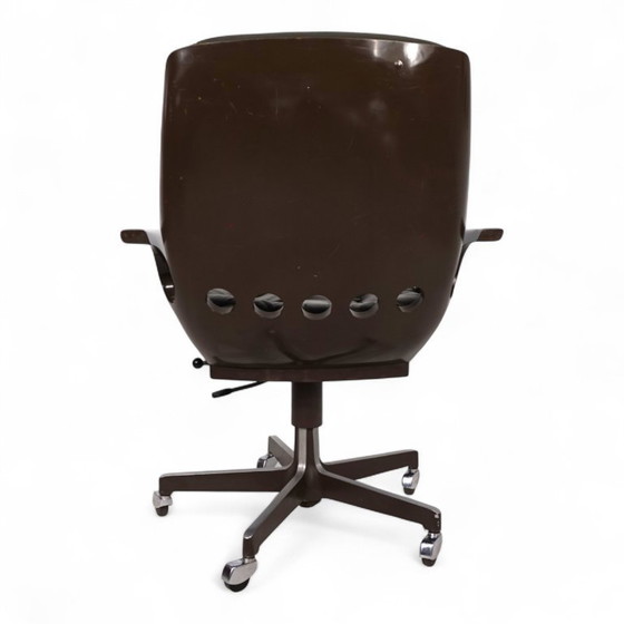 Image 1 of Stoll Giroflex 7112 Space Age leather office chair by Martin Stoll, 1970