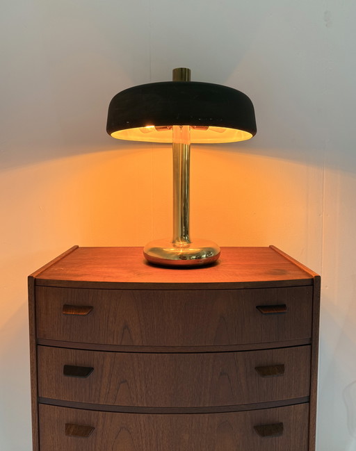 2x messing tafellamp, Heinz Fw Stahl, Hillebrand ‘70