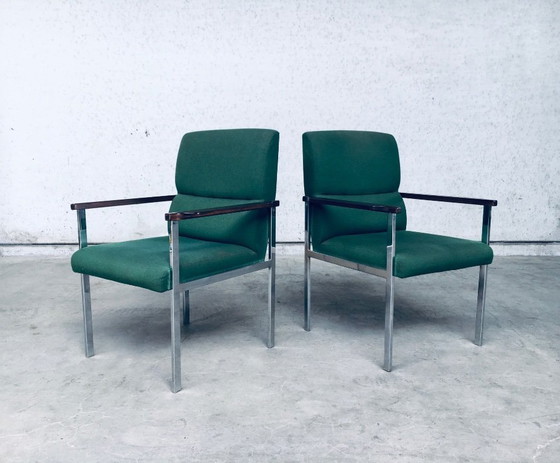 Image 1 of Midcentury Modern Design Pair of Office Arm Chairs by Brune, Germany 1960's
