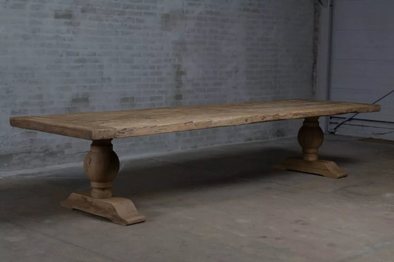 Image 1 of SOLEIL oak monastery table - 220 cm - Solid frame