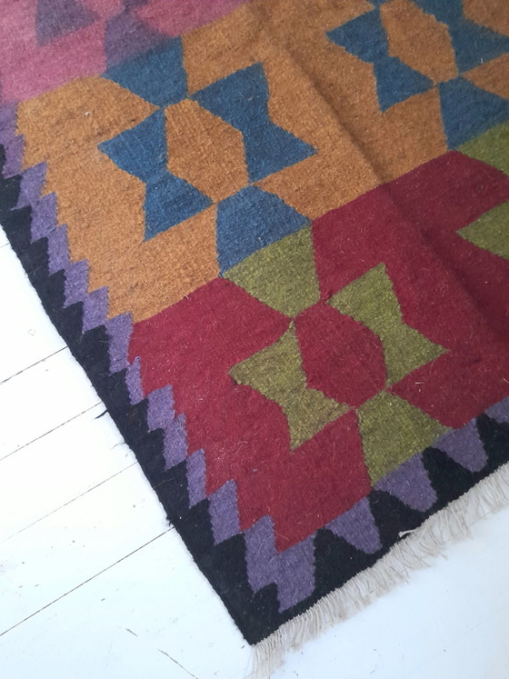 Tappeto Kilim con motivo geometrico vintage in lana proveniente dalla Georgia e dal Caucaso – Tappeti, Wool (photo 3 of 5)