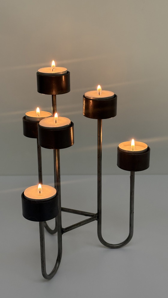 Image 1 of Candeliere vintage in metallo di Tommy Larsen Design, design scandinavo, dalla Danimarca