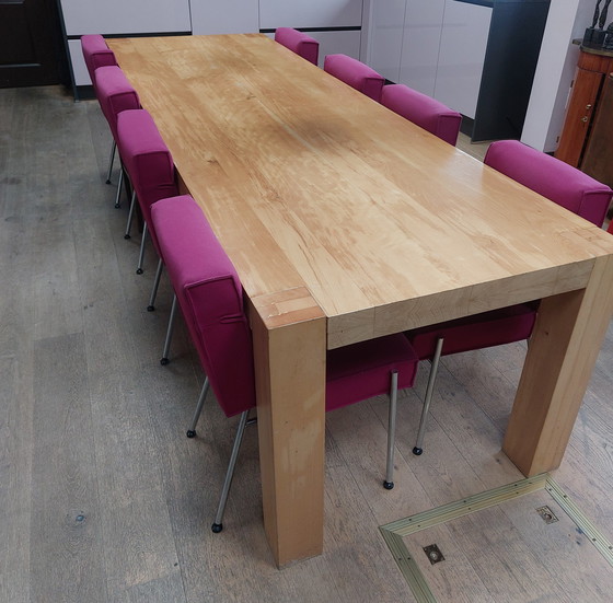 Image 1 of 3 Meter Lange Strakke Robuuste Houten Tafel