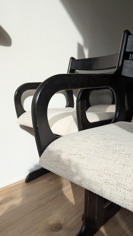 Image 1 of Set van 4 Farstrup Møbler Space Age Deense eetkamerstoelen uit de jaren 60