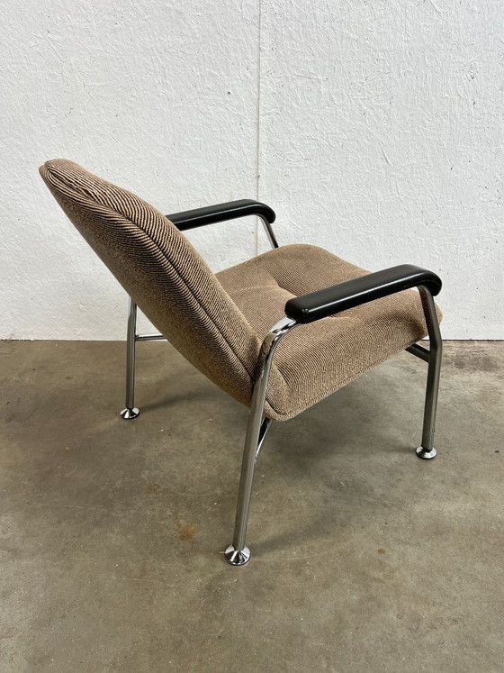 Set Poltrone Tubolari Cromate Vintage, Paesi Bassi Anni '70 – Tessile, Cromo, Mid Century Modern (photo 13 of 16)