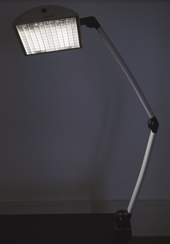 Image 1 of  Waldmann Adjustable Desk Lamp German Industrial Task Lamp Clamp Mount Articulated Office Light 