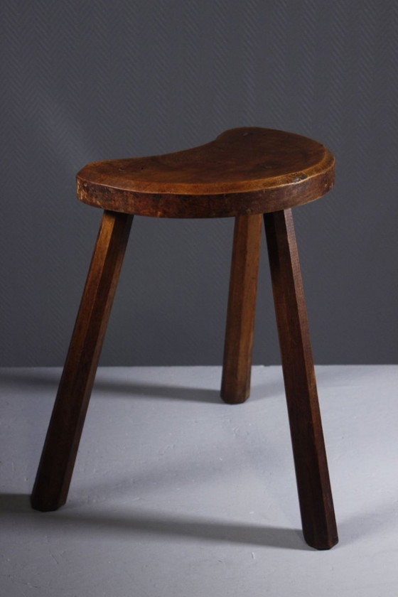 Vintage melkkruk, met bonenzitting, brutalistisch ontwerp, volkskunst, jaren 1950 – Krukjes, Wood (photo 4 of 14)