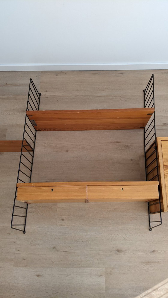 Image 1 of Set di corde Vintage Nisse - sistema di pareti modulari con 14 parti in pino/ciliegio