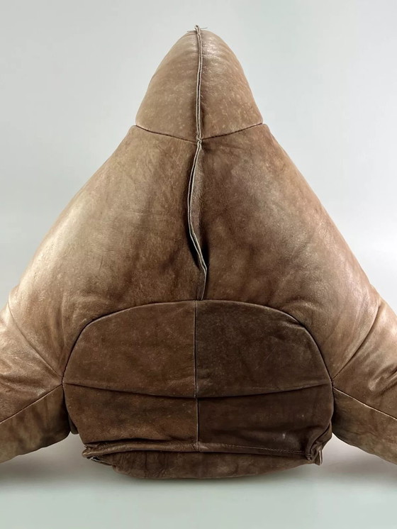 Image 1 of 60s 70s vintage leather kangaroo magazine rack Space Age