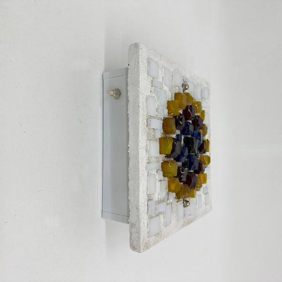 Image 1 of Brutalistische Wandleuchte aus Glas und Harz, 1970er Jahre, Deutschland
