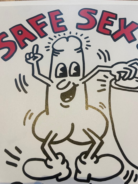 Image 1 of Keith Haring (1958-1990), Veilig vrijen!, 1987, copyright Estate of Keith Haring 2009