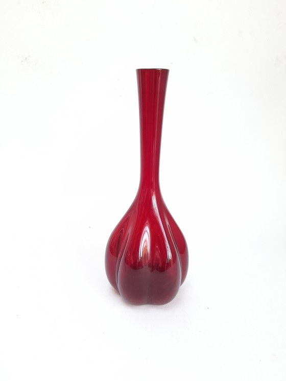 Image 1 of Arthur Percy red pumpkin vase for Elme Glasbrück 