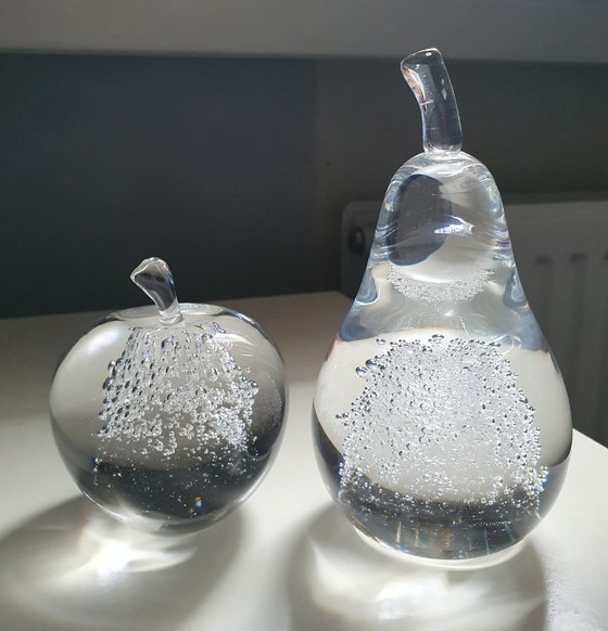 Image 1 of Two vintage glass objects / paperweights by Siem vd Marel, Royal Leerdam.