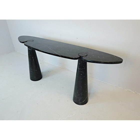 Image 1 of Vintage Angelo Mangiarotti Eros Black Marble Console In Nero Marquina