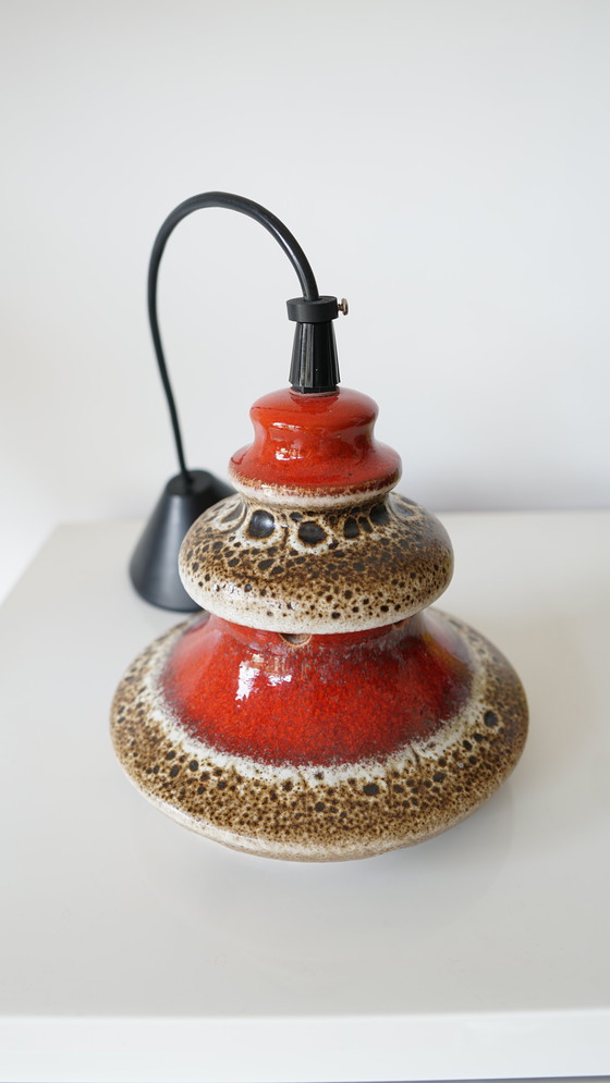 Image 1 of Vintage dikke lava keramiek Herda hanglamp - jaren 1970