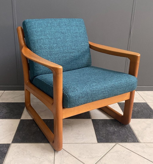 Fauteuil Silkeborg de CFC, conçu par Johannes Andersen, revêtement vert neuf, années 1960
