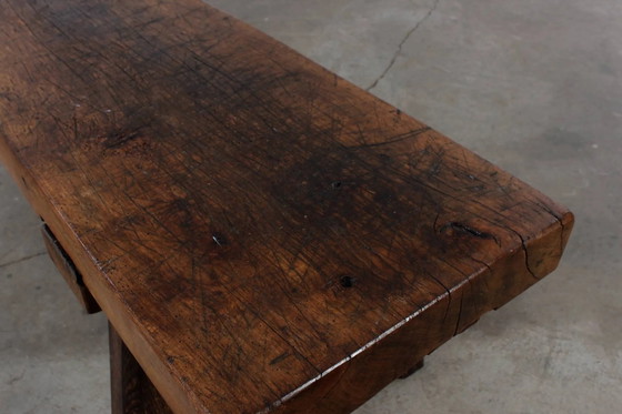 Banc de Boucher Restauré, Banc d'Assise, Table Basse, Banc à Fleurs – Wood, Industrieel (photo 10 of 12)