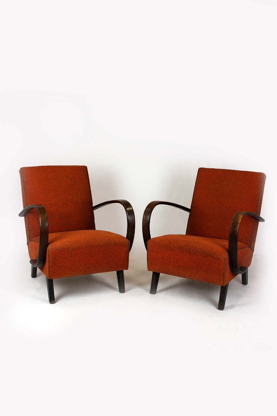 Image 1 of Fauteuils tchèques en bois courbé par Jindřich Halabala pour Up Závody, 1950s, Set de 2