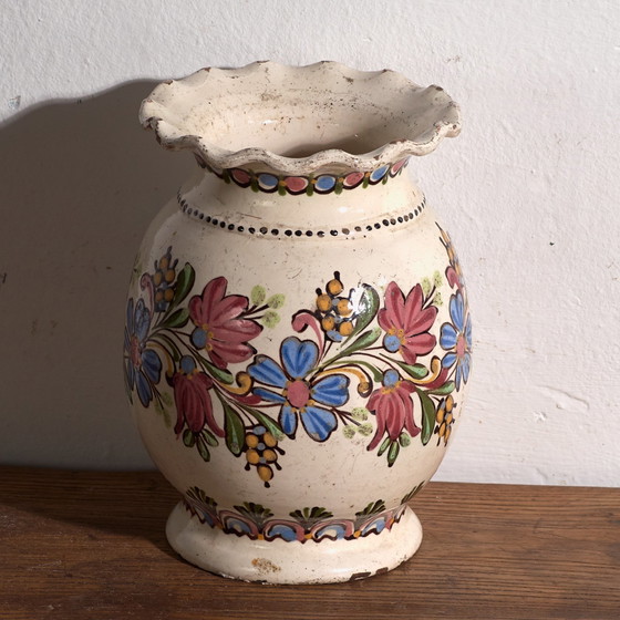 Vaso in ceramica antico, Europa Centrale, circa 1920, Vasi, Giallo (foto 7 di 7)