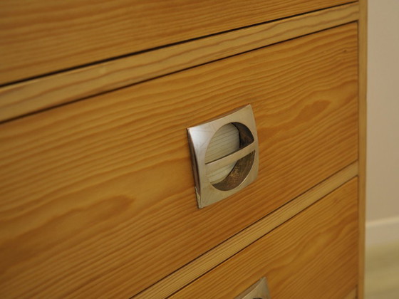 Danish pine veneer chest of drawers with six drawers, 1970s, Wood, Yellow (photo 10 of 11)